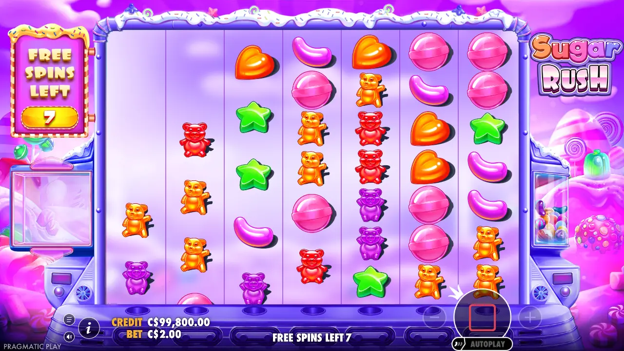 Free spins in the demo: “Free spins left 7” — marked spots and multipliers persist until the round ends.